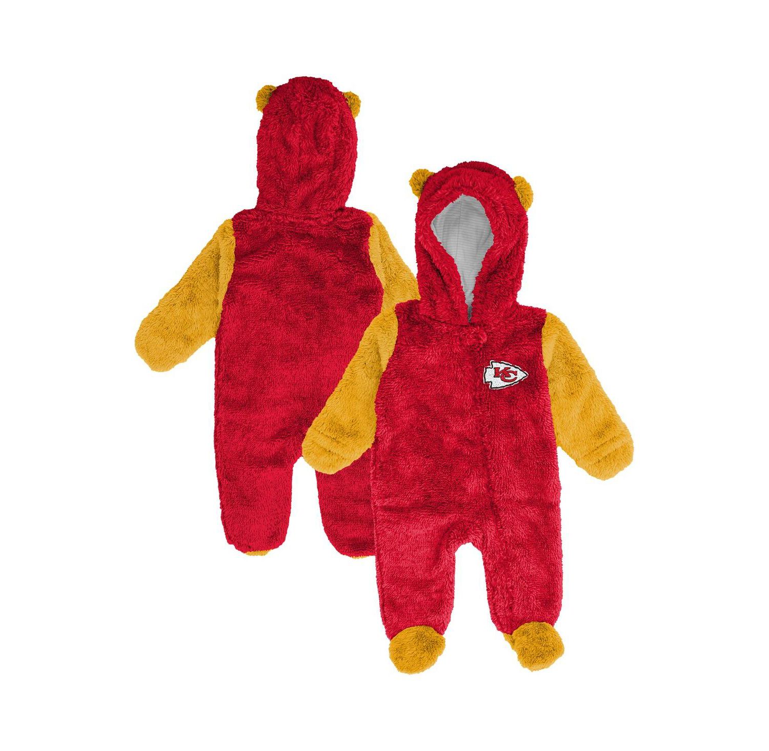 Baby Boys and Girls Red Kansas City Chiefs Stay Napping Fleece Bunting Full-Zip Sleeper