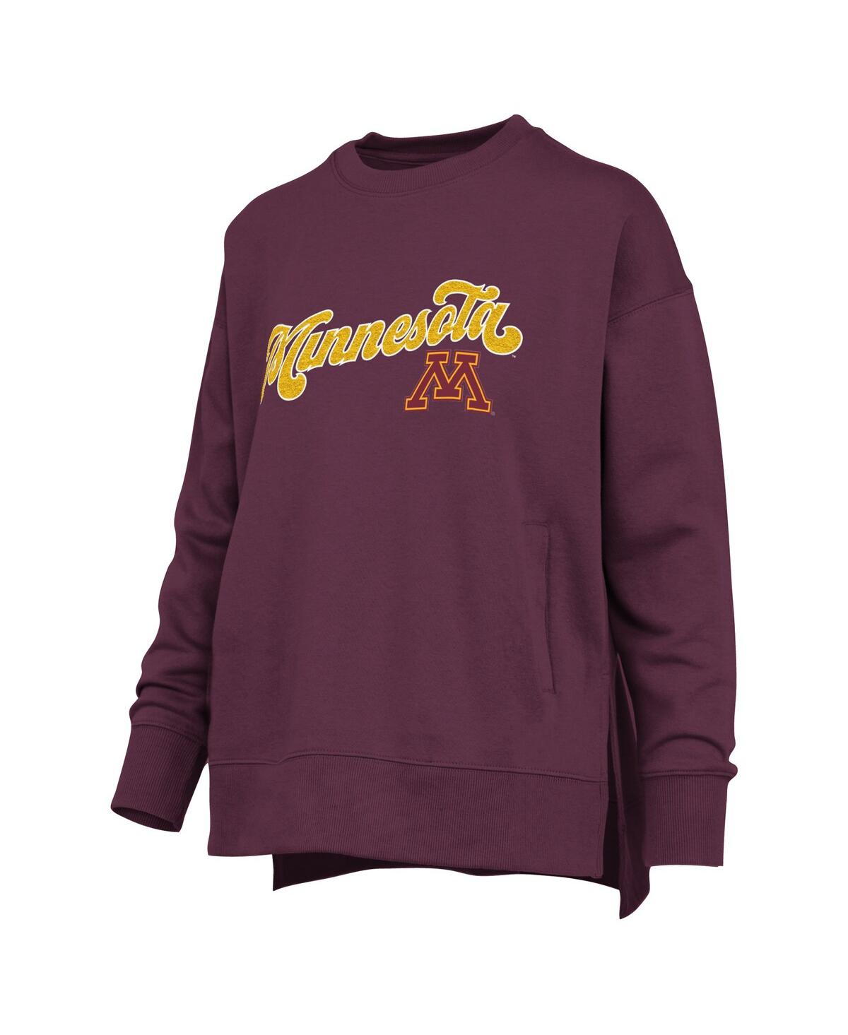 Pressbox Women's Maroon Minnesota Golden Gophers Bonanza Chenille Harper Script Sweatshirt In Purple