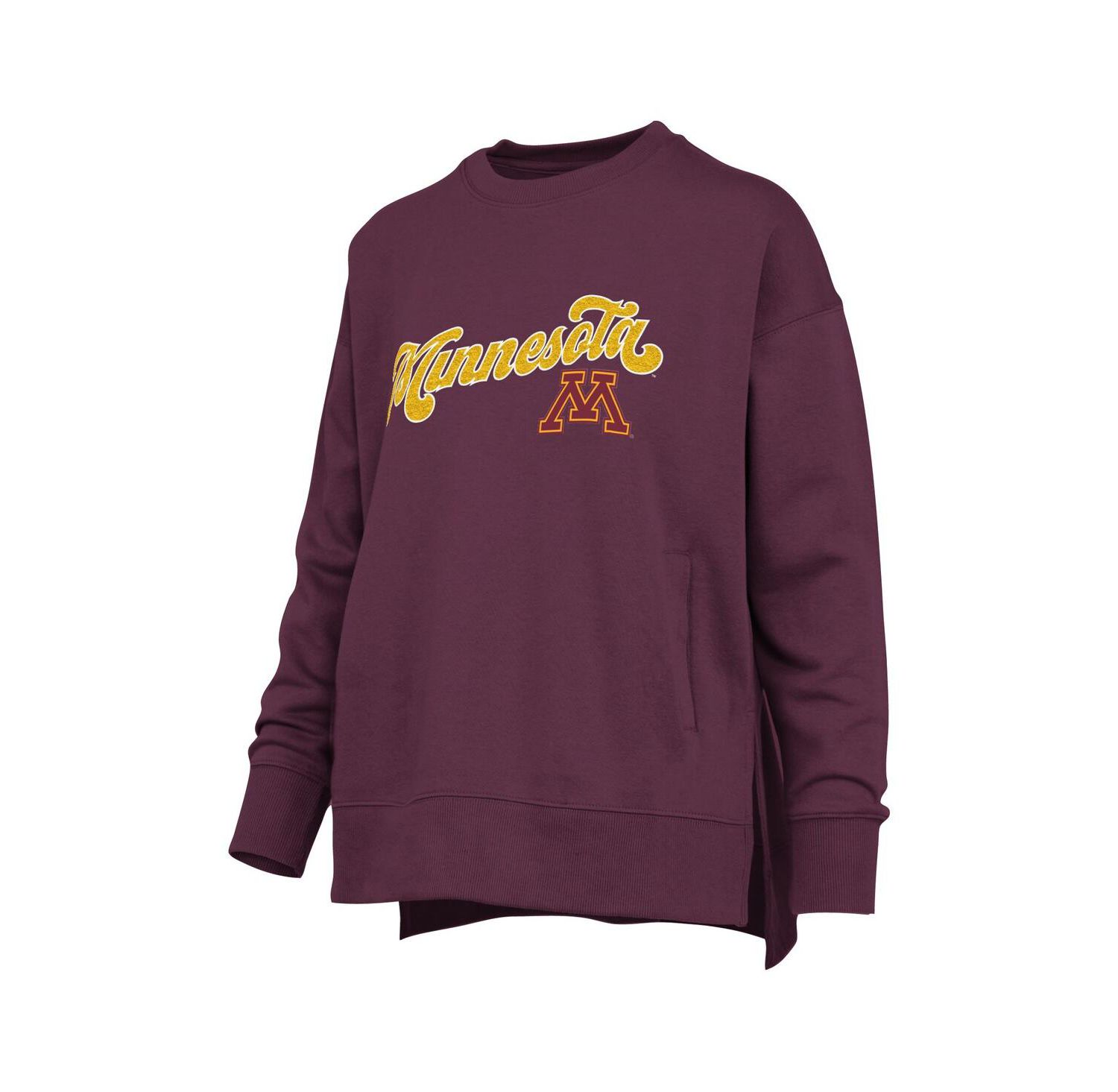 Women's Maroon Minnesota Golden Gophers Bonanza Chenille Harper Script Sweatshirt
