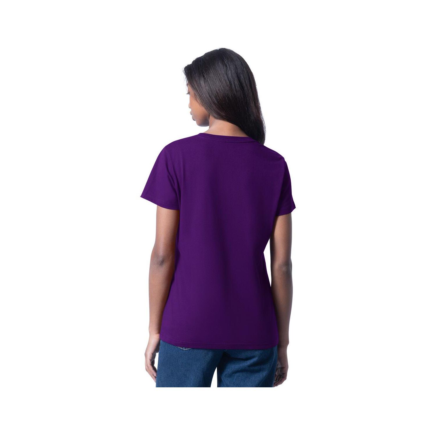 Women's Purple Alex Bowman Cheer Dance V-Neck T-Shirt