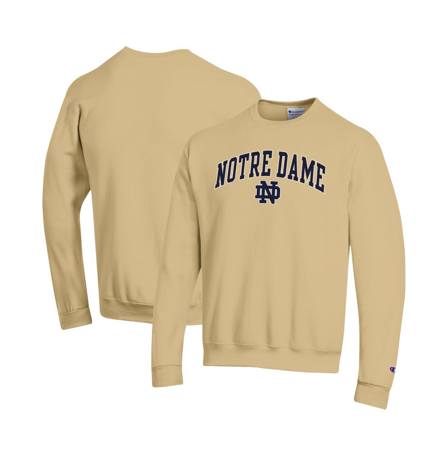 Мужской свитшот Champion Navy Notre Dame Fighting Irish Arch Over Logo Pullover, цвет: Золотой — фото 1