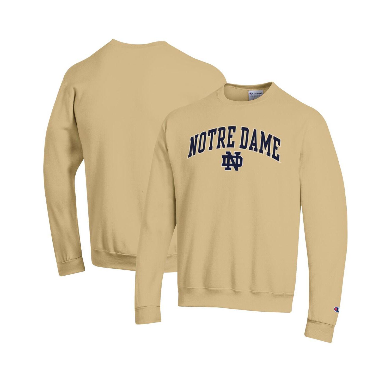 Men's Navy Notre Dame Fighting Irish Arch Over Logo Pullover Sweatshirt