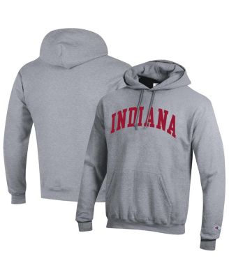 Champion - Men's Heather Gray Indiana Hoosiers Basic Arch Fleece Pullover Hoodie