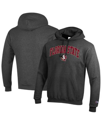 Champion - Men's Charcoal Florida State Seminoles Arched Logo Fleece Pullover Hoodie