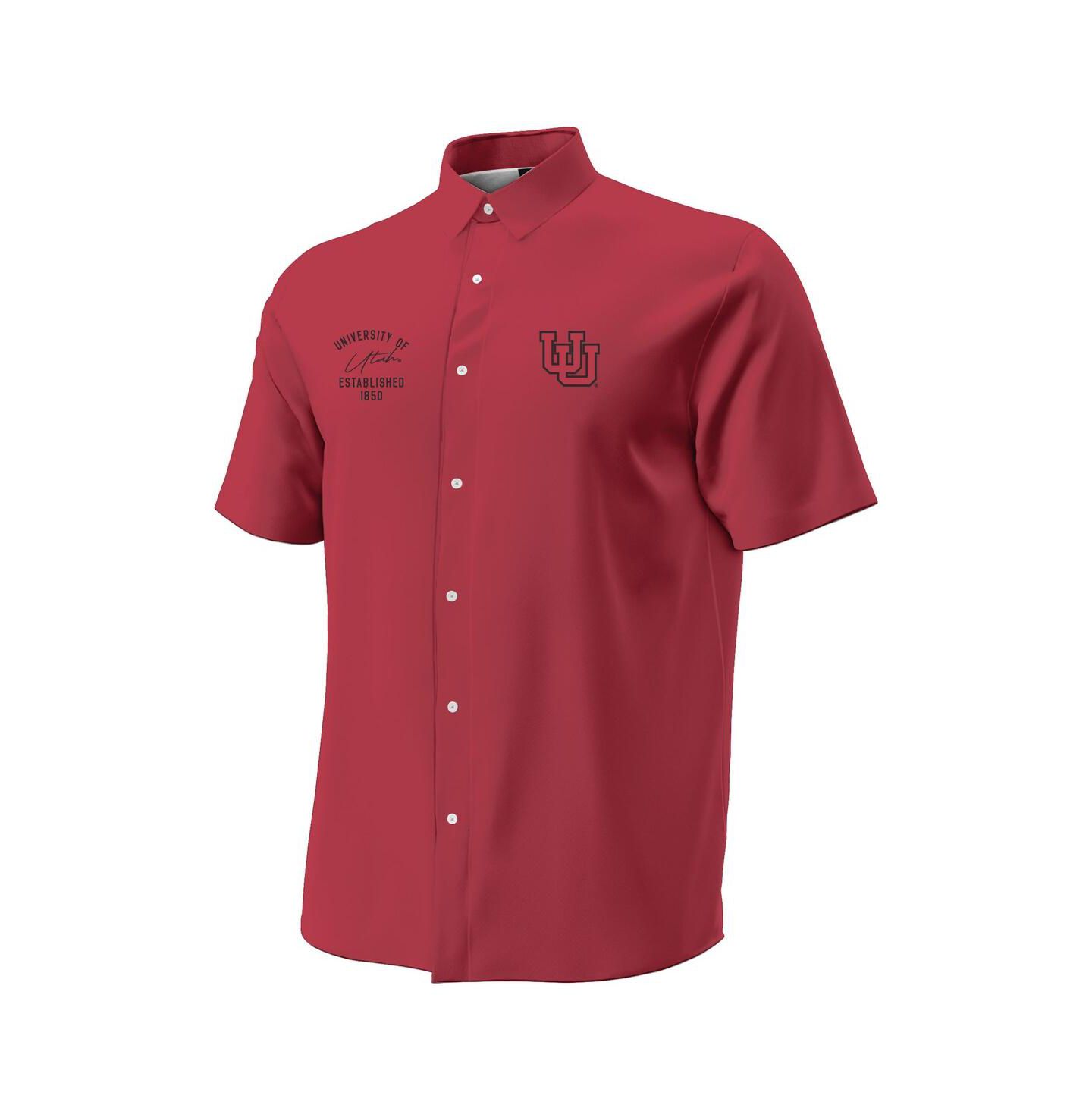Мужская рубашка Under Armour Red Utah Utes Gameday ArmourFuse Camp Button-Up — фото 3