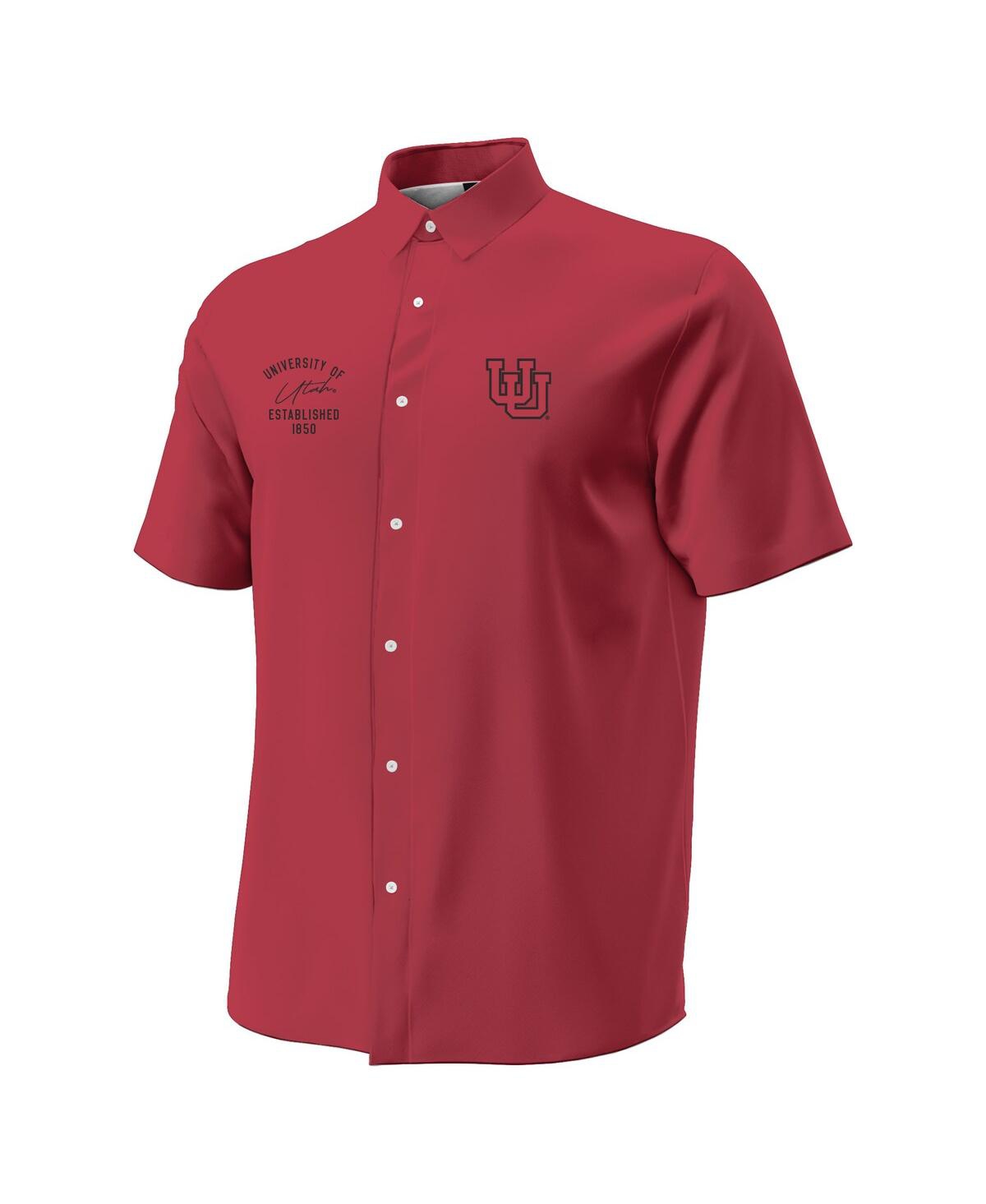 Under Armour Men's Red Utah Utes Gameday Armourfuse Camp Button-up Shirt In Red