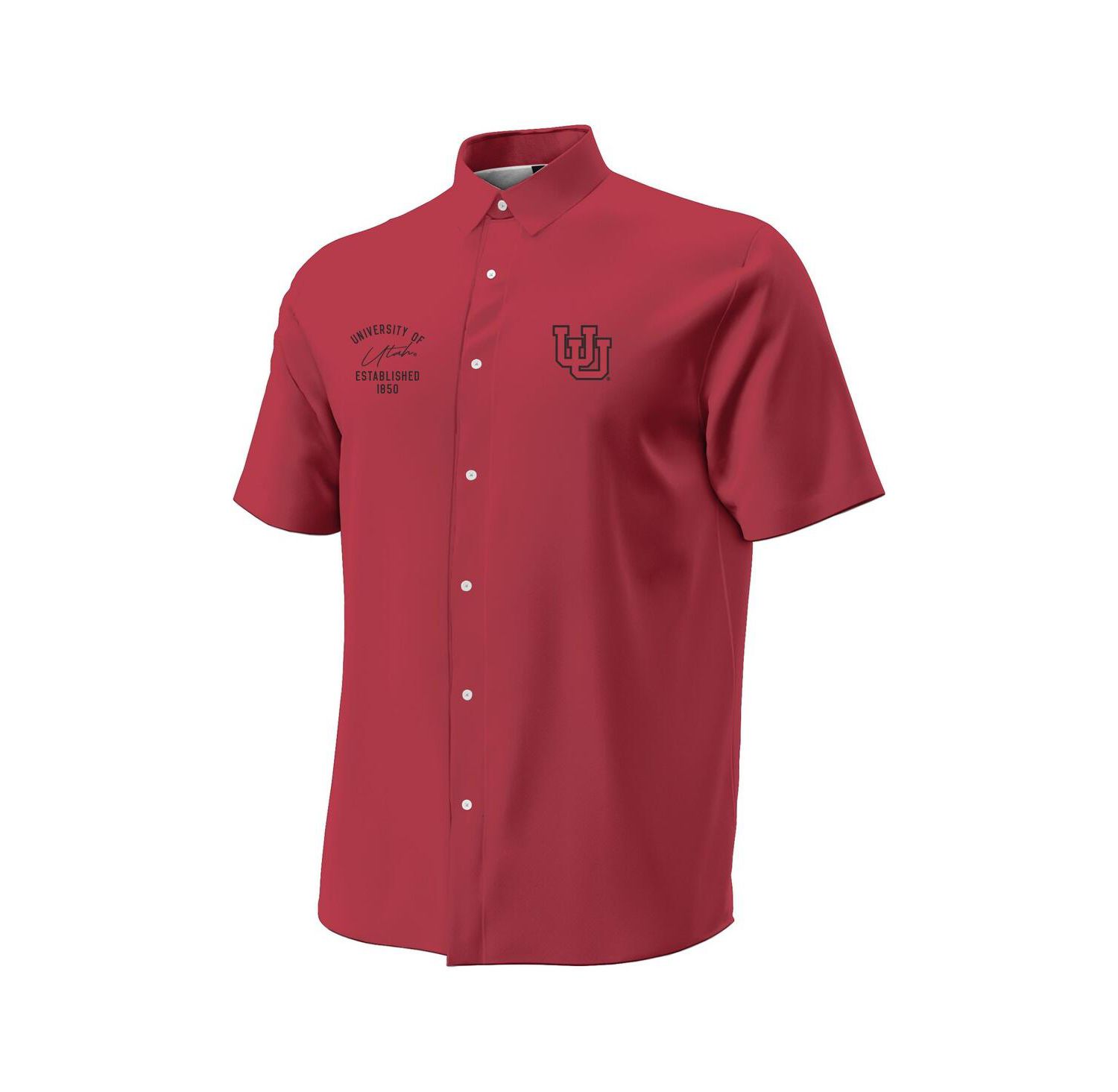 Men's Red Utah Utes Gameday ArmourFuse Camp Button-Up Shirt