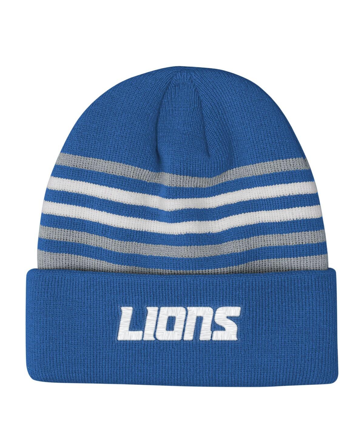 Outerstuff Big Boys And Girls Blue Detroit Lions Essentials Cuffed Knit Hat In Blue