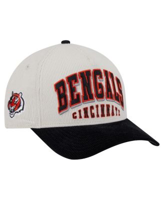 New Era - Men's Cream/Black Cincinnati Bengals Head Two-Tone Sided Corduroy 9FORTY A-Frame Adjustable Hat