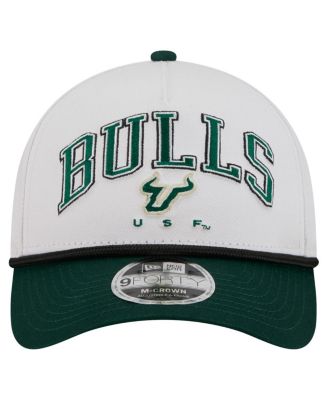 Men's White/Green South Florida Bulls Arch Two-Tone Rope 9FORTY A-Frame M-Crown Adjustable Hat