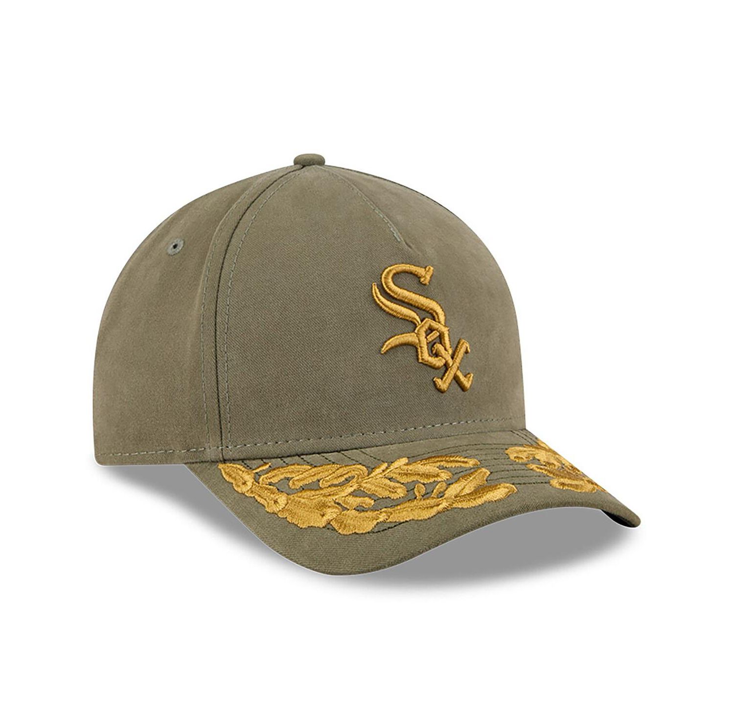Men's Olive Chicago White Sox A-Frame 9FORTY Adjustable Hat