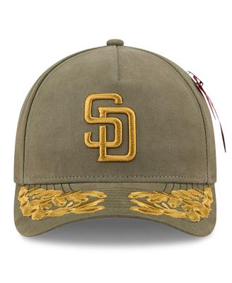 Men's Olive San Diego Padres A-Frame 9FORTY Adjustable Hat