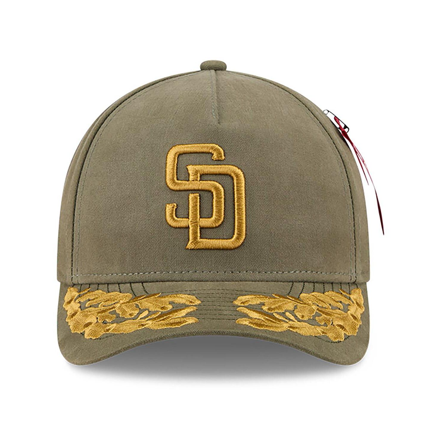 Мужская кепка New Era Olive San Diego Padres A-Frame 9FORTY Adjustable Hat — фото 4