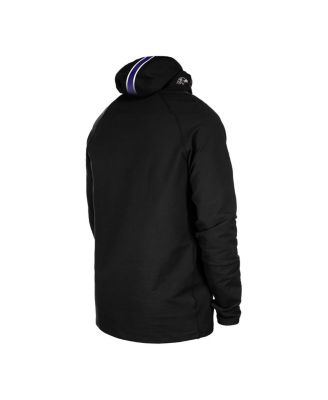 Men's Black Baltimore Ravens Functional Fandom Balaclava Helmet Stripe Tri-Blend Hoodie