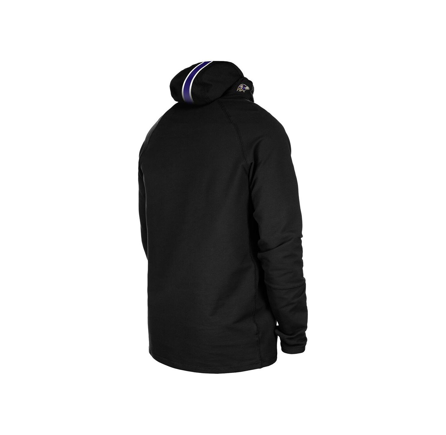 Men's Black Baltimore Ravens Functional Fandom Balaclava Helmet Stripe Tri-Blend Hoodie