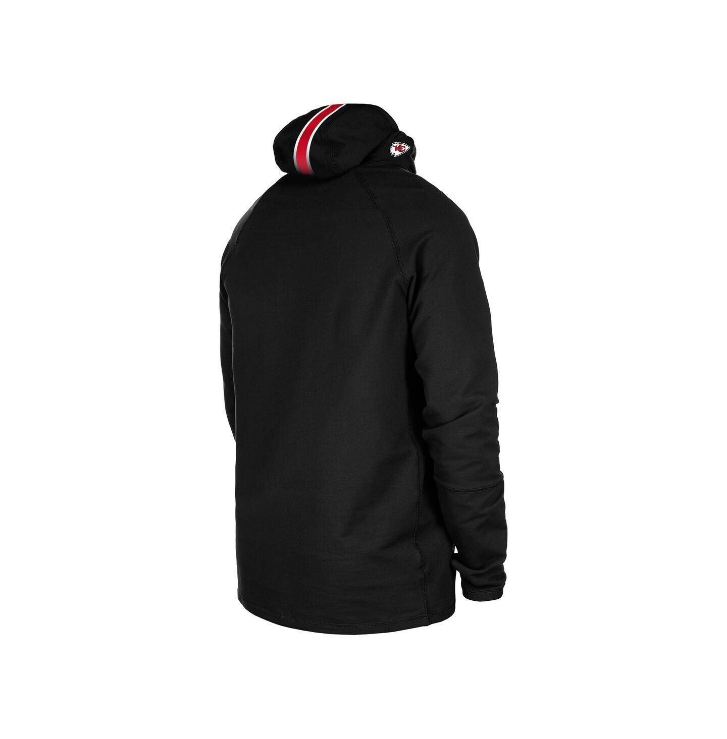 Мужское худи New Era Black Kansas City Chiefs Functional Fandom Balaclava Helmet Stripe Tri-Blend — фото 2