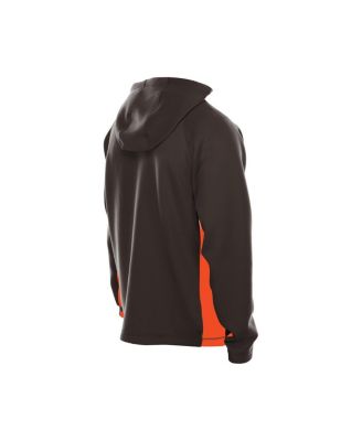 Men's Brown Cleveland Browns Combine Authentic Raglan Scuba Full-Zip Hoodie