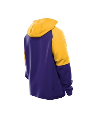 Men's Purple Minnesota Vikings Combine Authentic Color Block Raglan Pullover Hoodie
