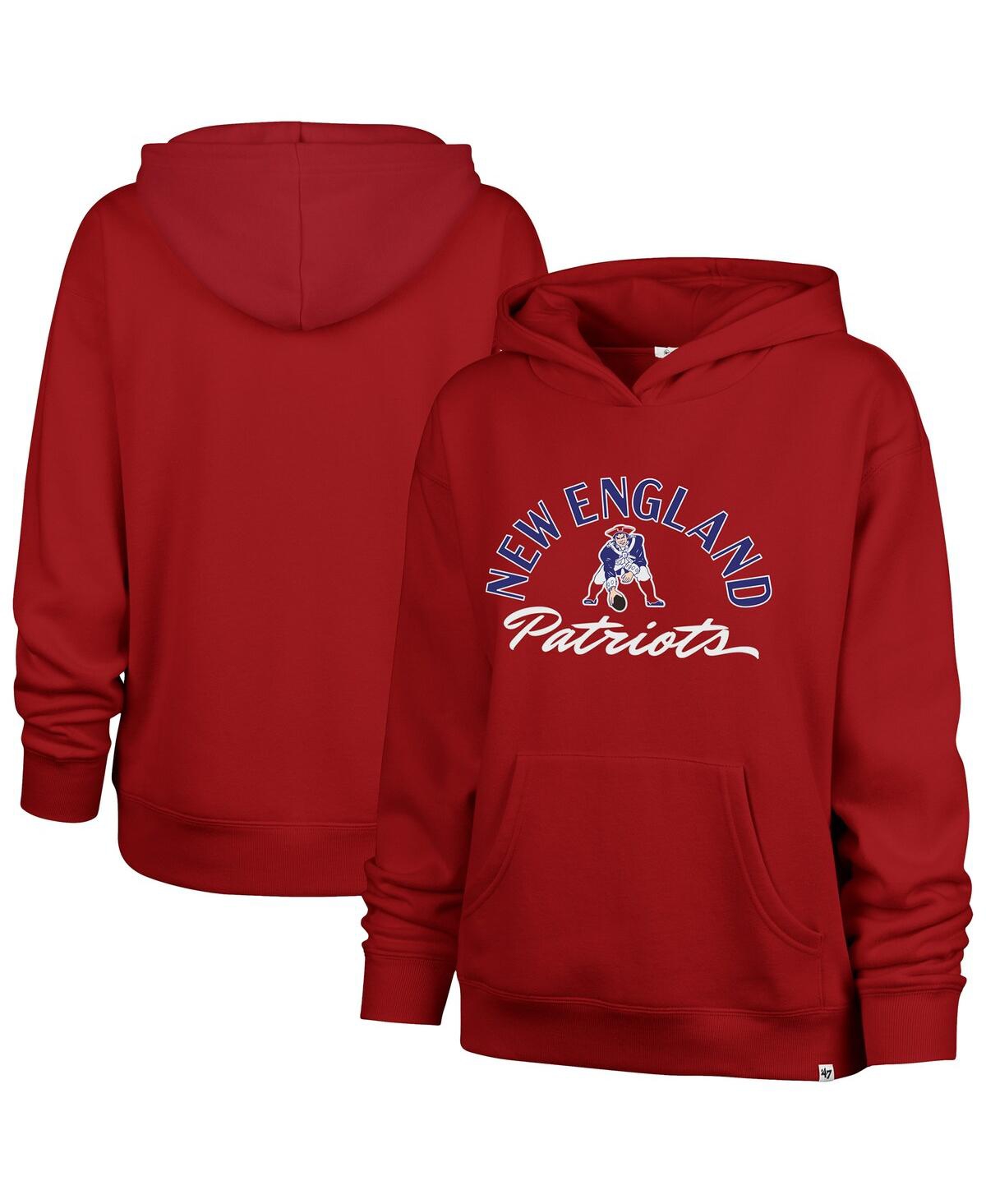 47 Brand Women'sâ Red New England Patriots Whirlwind Naomi Pullover Hoodie In Red
