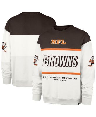 '47 Brand - Men's White Cleveland Browns Throwback Breeze Maximalist Sweatshirt