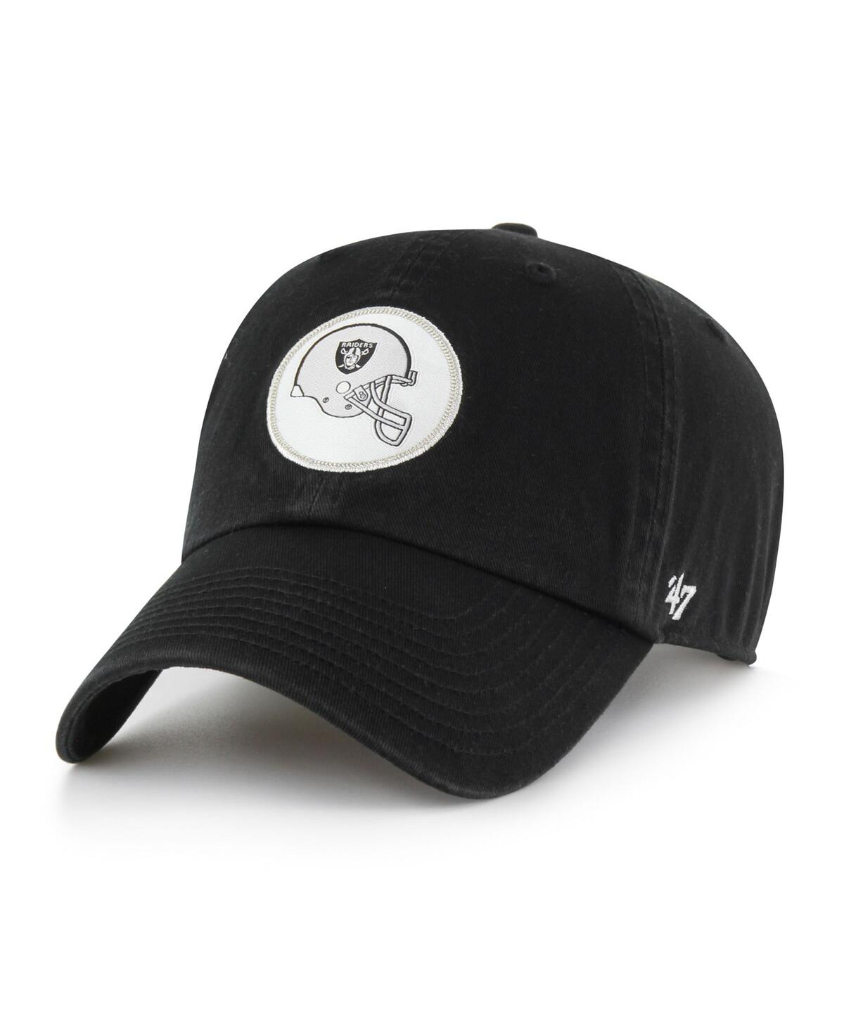 47 Brand Men's Black Las Vegas Raiders Hard Hat Clean Up Adjustable Hat In Blue