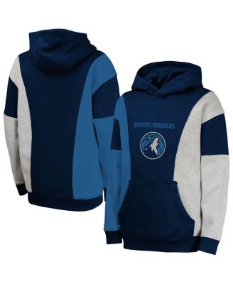 Outerstuff - Big Boys and Girls Navy Minnesota Timberwolves Ace In the Hole Pullover Hoodie