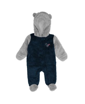Outerstuff - Baby Boys and Girls Navy Houston Texans Game Nap Teddy Fleece Bunting Full-Zip Sleeper