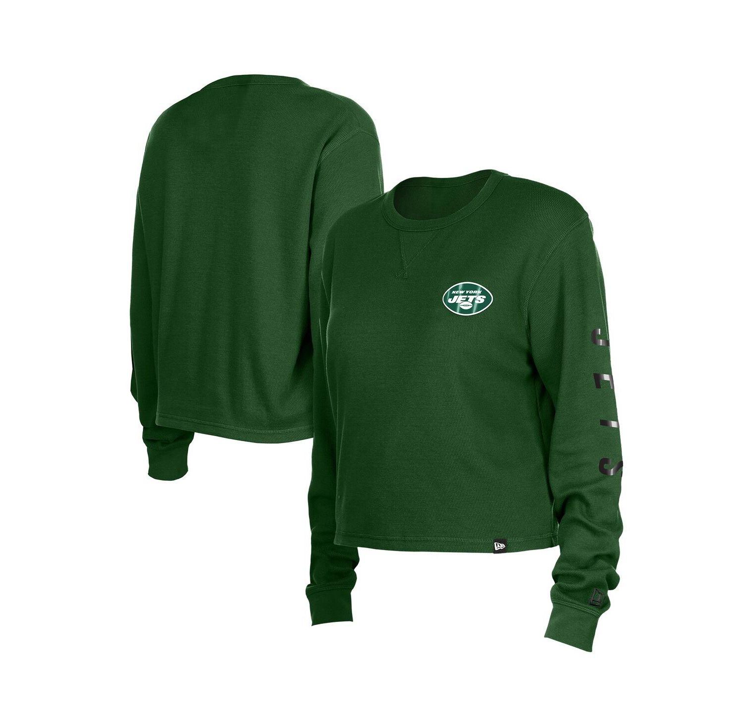 Women's Green New York Jets Sport Night Thermal Long Sleeve T-Shirt