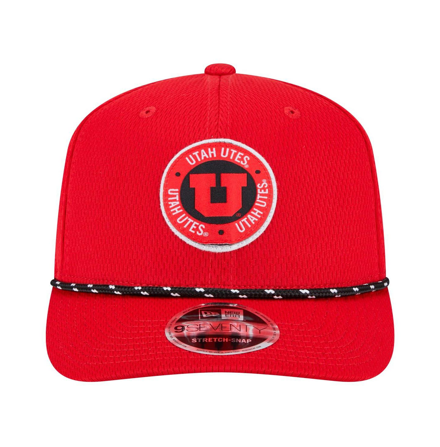 Мужской головной убор New Era Red Utah Utes Coolera 9SEVENTY Rope Stretch-Snap Hat — фото 4