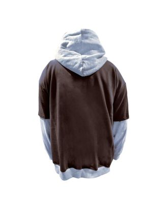 Men's Brown/Heather Gray Cleveland Browns Big Tall Twofer Pullover Hoodie