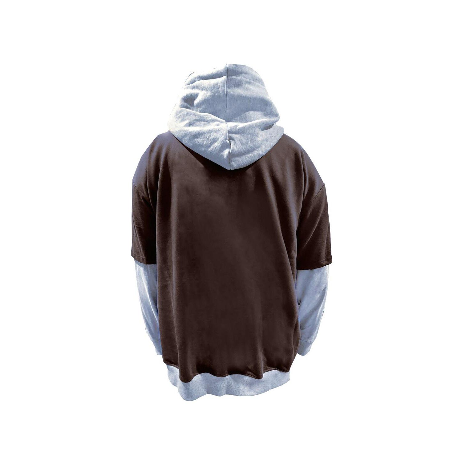Men's Brown/Heather Gray Cleveland Browns Big & Tall Twofer Pullover Hoodie