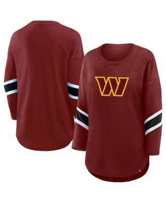 Fanatics - Women's Burgundy Washington Commanders Plus Size Redzone 3/4-Sleeve Scoop Neck T-Shirt