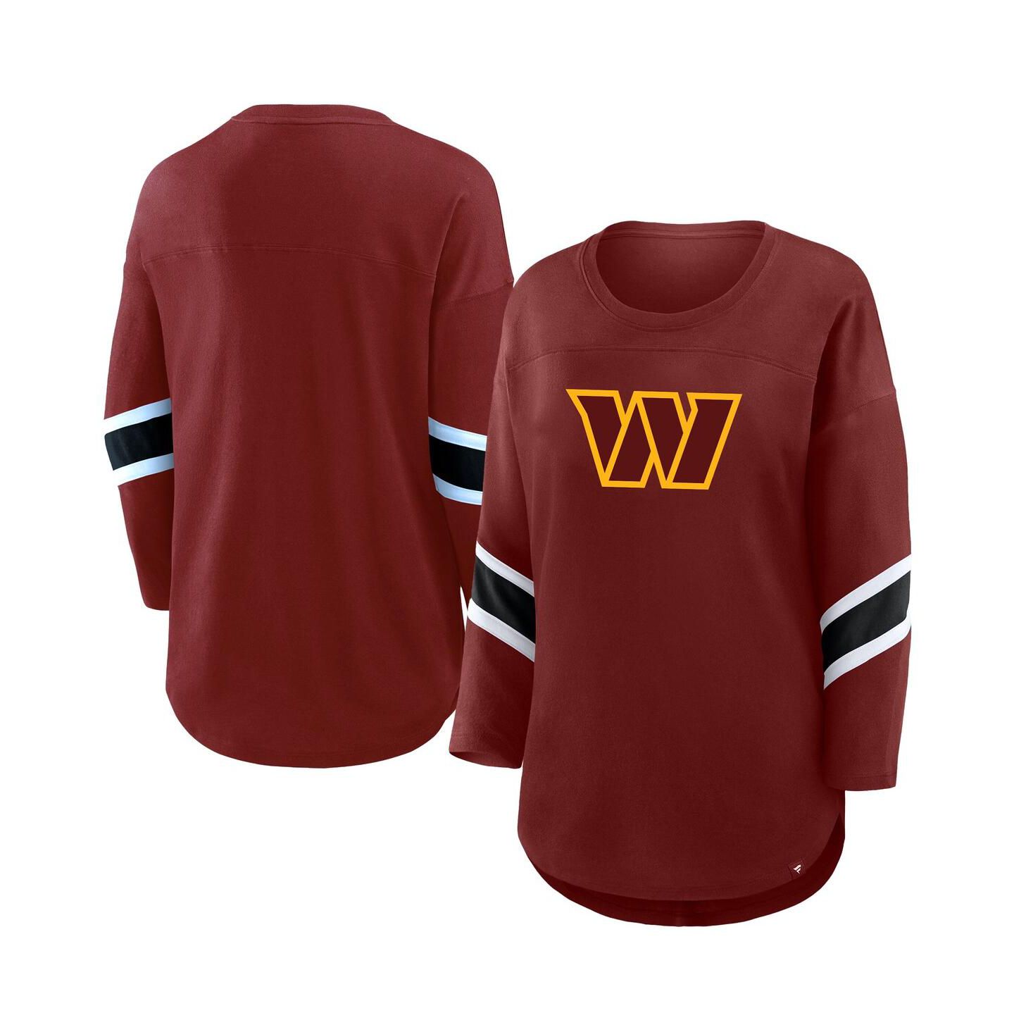 Женская футболка Fanatics Burgundy Washington Commanders Plus Size Redzone 3/4-Sleeve Scoop Neck — фото 1