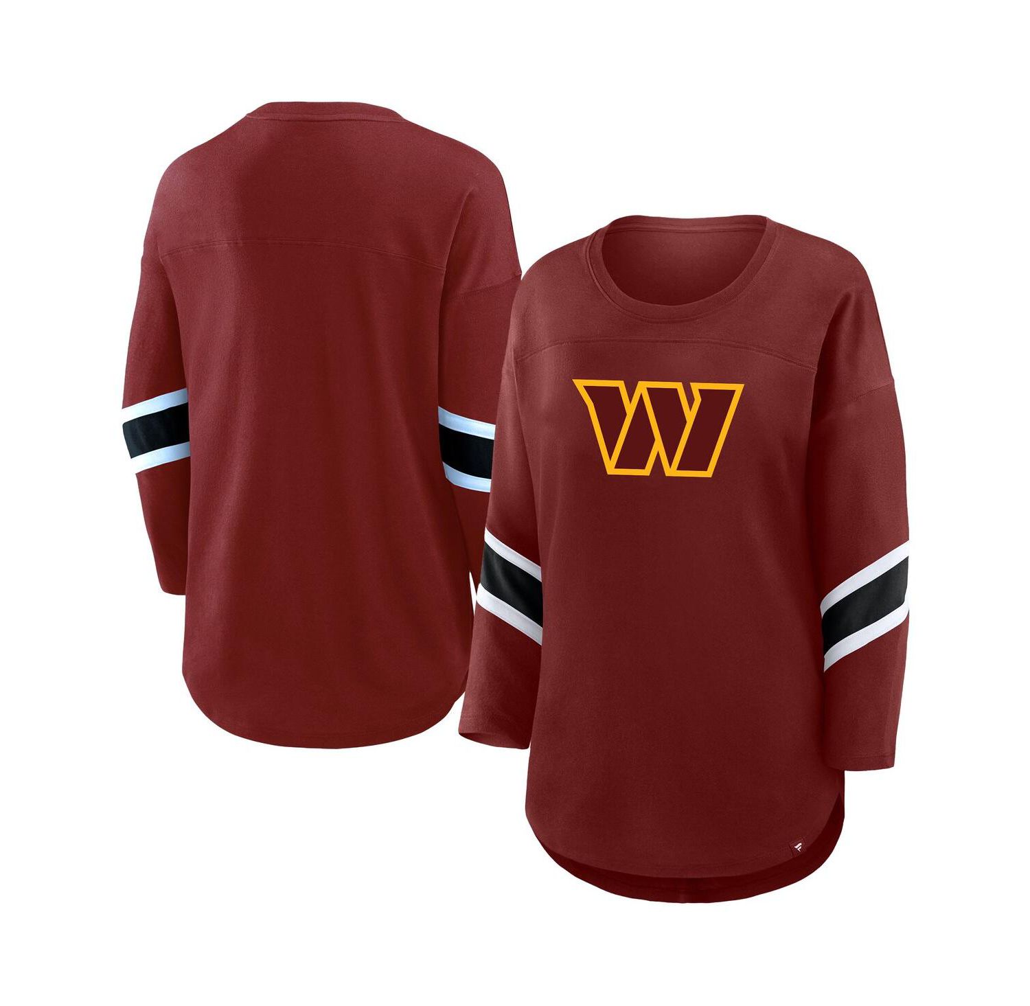 Women's Burgundy Washington Commanders Plus Size Redzone 3/4-Sleeve Scoop Neck T-Shirt