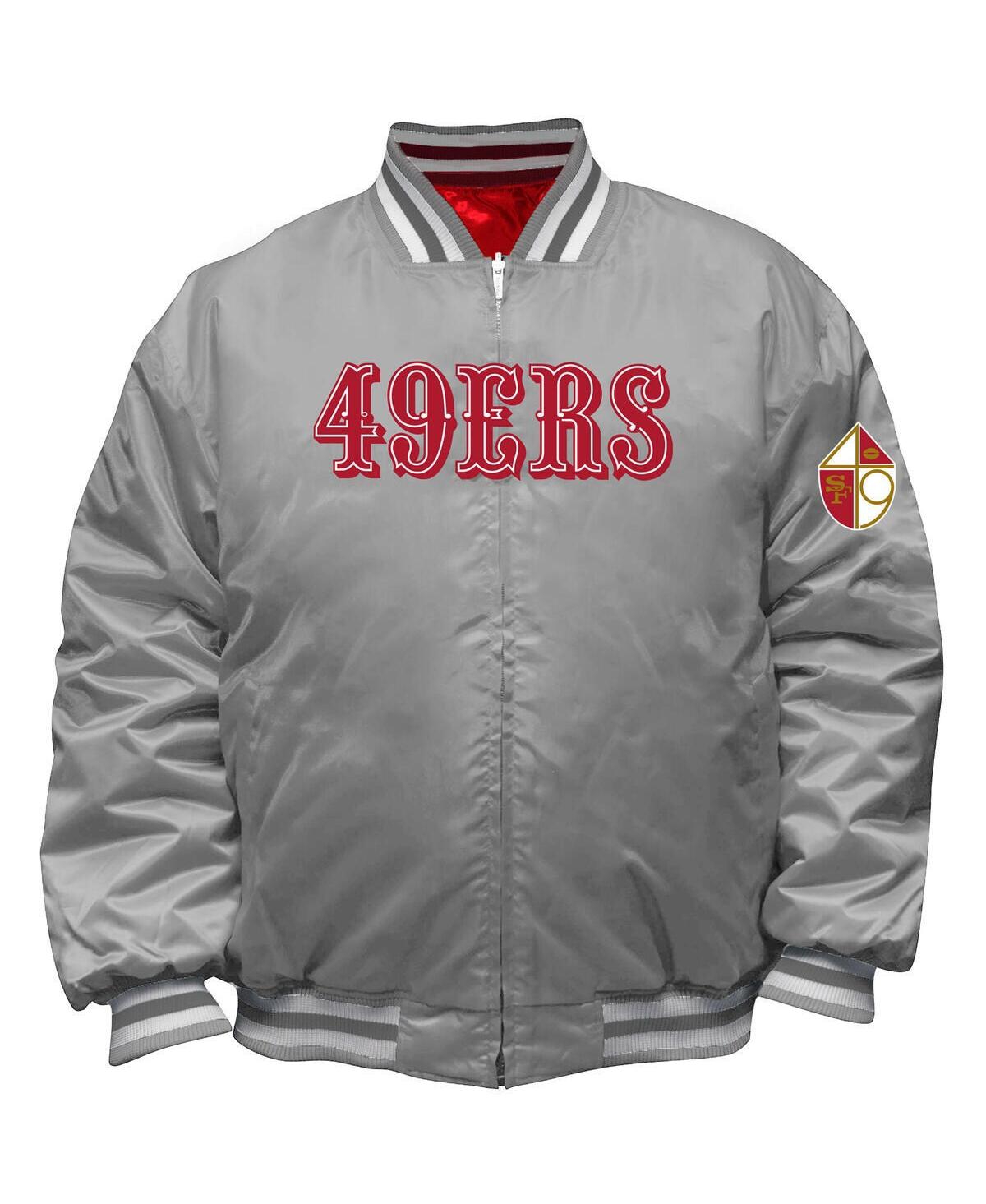 Mitchell & Ness Men's Scarlet/silver San Francisco 49ers Big Tall Throwback Reversible Full-zip Jacket In Multi