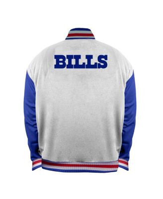 Women's White Buffalo Bills Throwback Plus Size Full-Snap Satin Jacket
