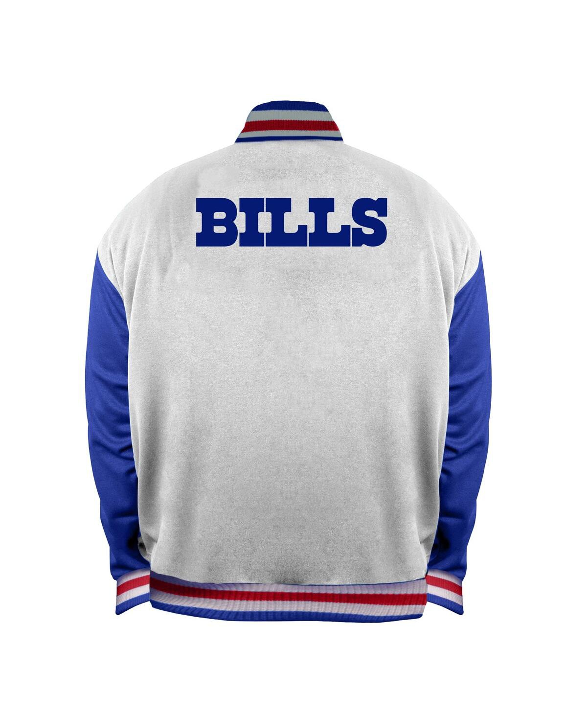 Mitchell & Ness White Buffalo Bills Throwback Plus Size Full-snap Satin Jacket In White