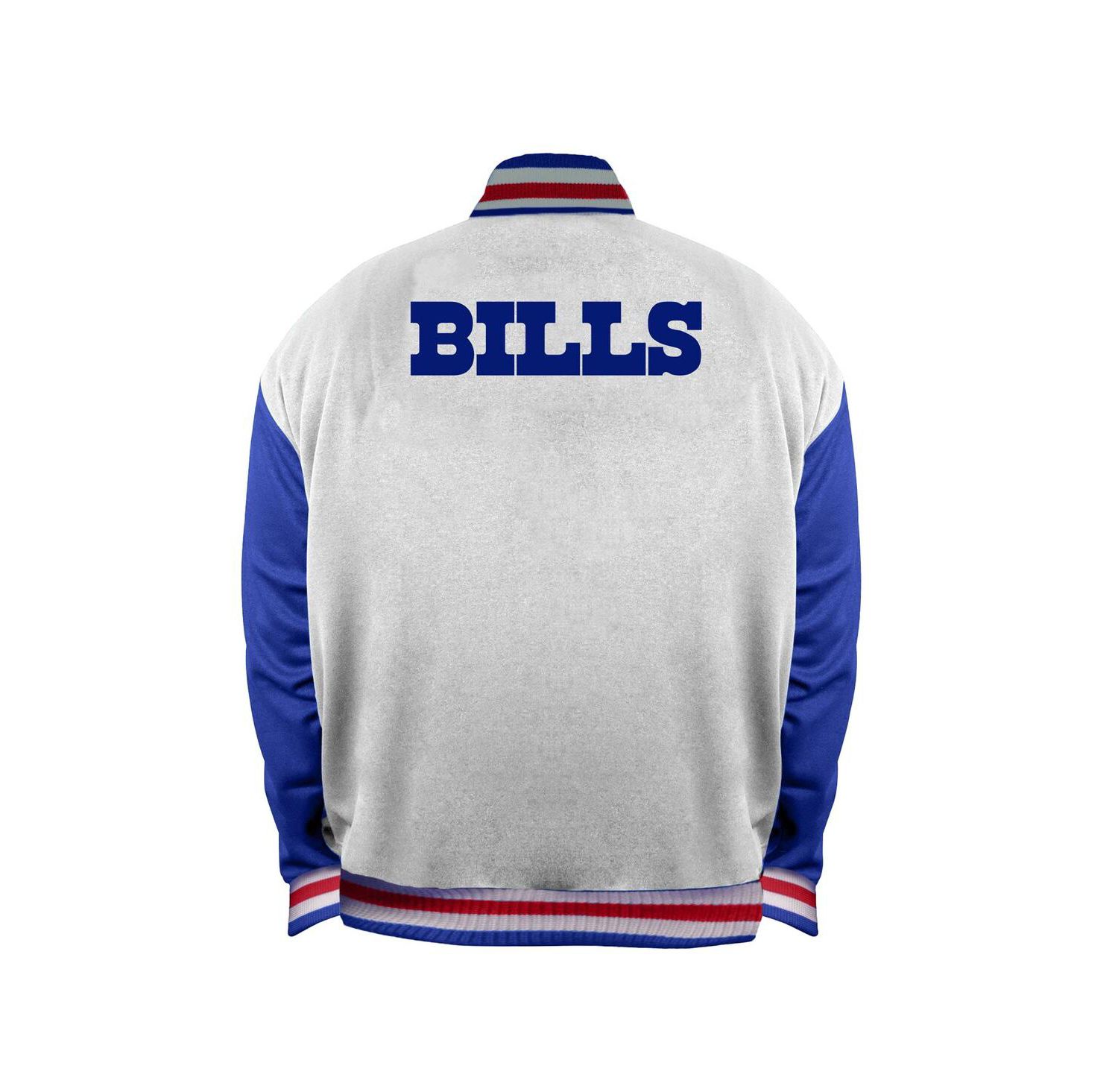 Women's White Buffalo Bills Throwback Plus Size Full-Snap Satin Jacket