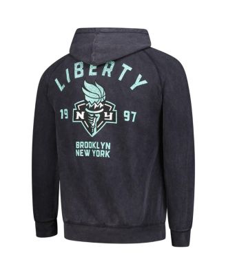 Men's and Women's Black New York Liberty Get Back Oversized Vintage Raglan Pullover Hoodie