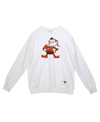 Men's White Cleveland Browns Basic Fleece Pullover Sweatshirt