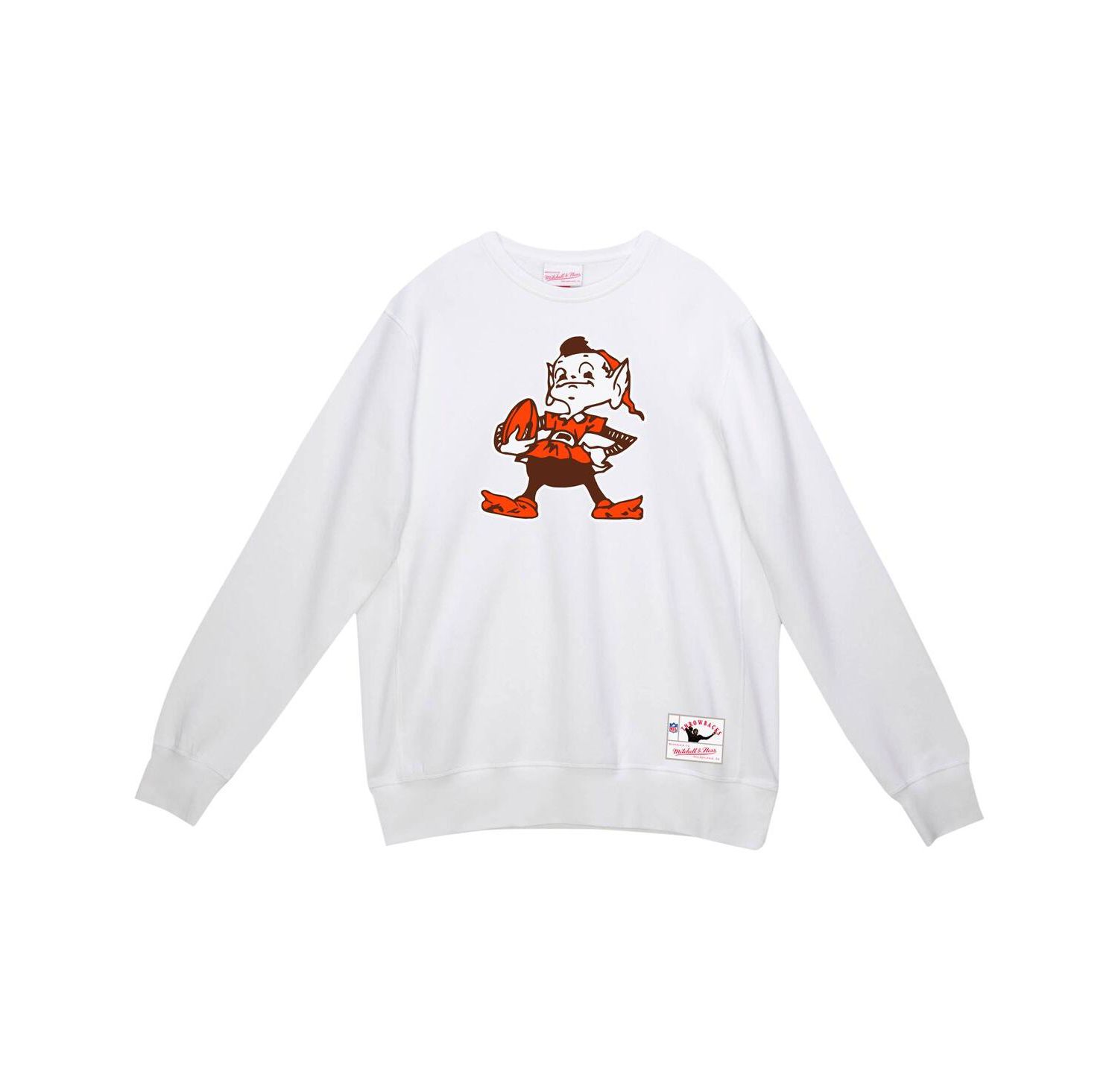 Men's White Cleveland Browns Basic Fleece Pullover Sweatshirt