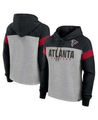 Fanatics - Women's Heather Gray/Black Atlanta Falcons Bold Play Call Pullover Hoodie