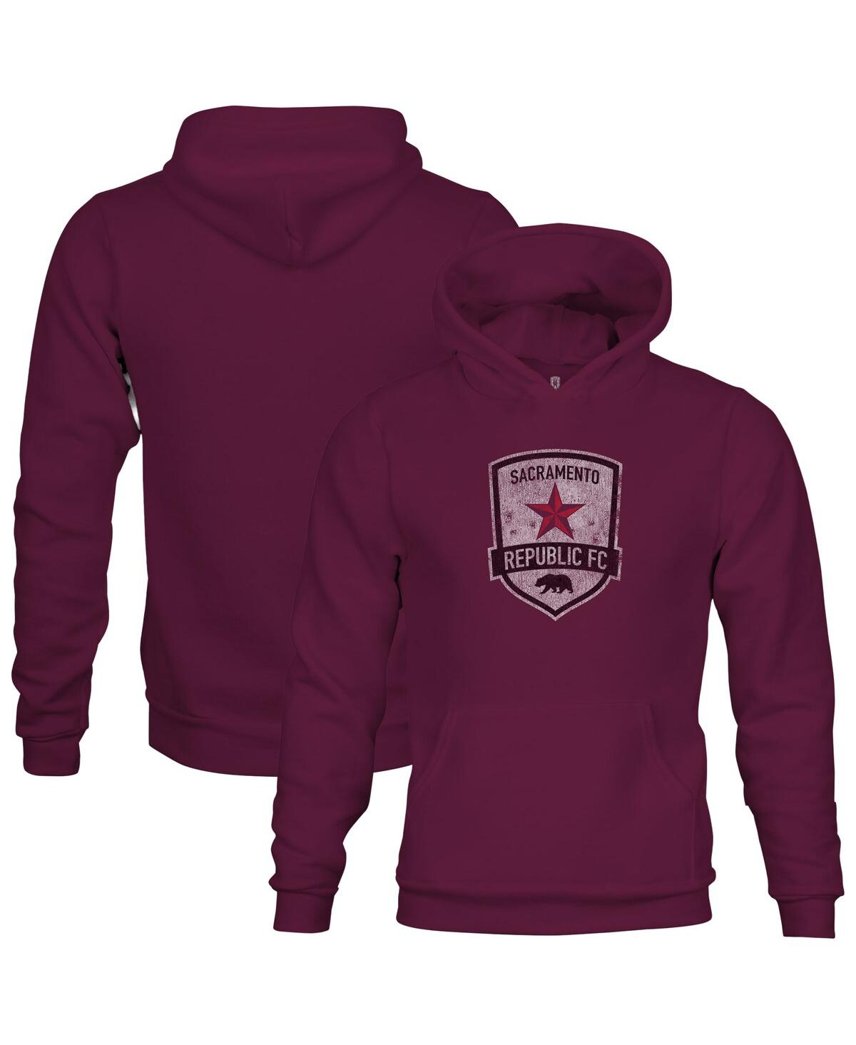 1863fc Big Boys And Girls Maroon Sacramento Republic Fc Color Badge Fleece Pullover Hoodie In Burgundy