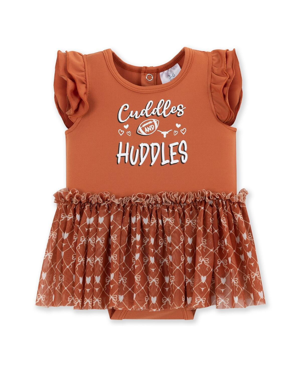 Zoozatz Baby Girls Texas Orange Texas Longhorns Onesie Dress In Orange