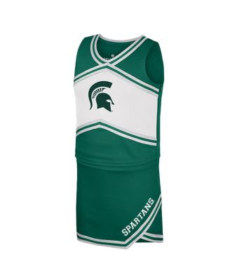 Big Girls 2-Piece Green Michigan State Spartans Cheerleader Top and Skirt Set