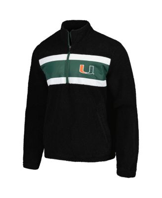 Men's Black Miami Hurricanes Pinch Runner Half-Zip Hoodie