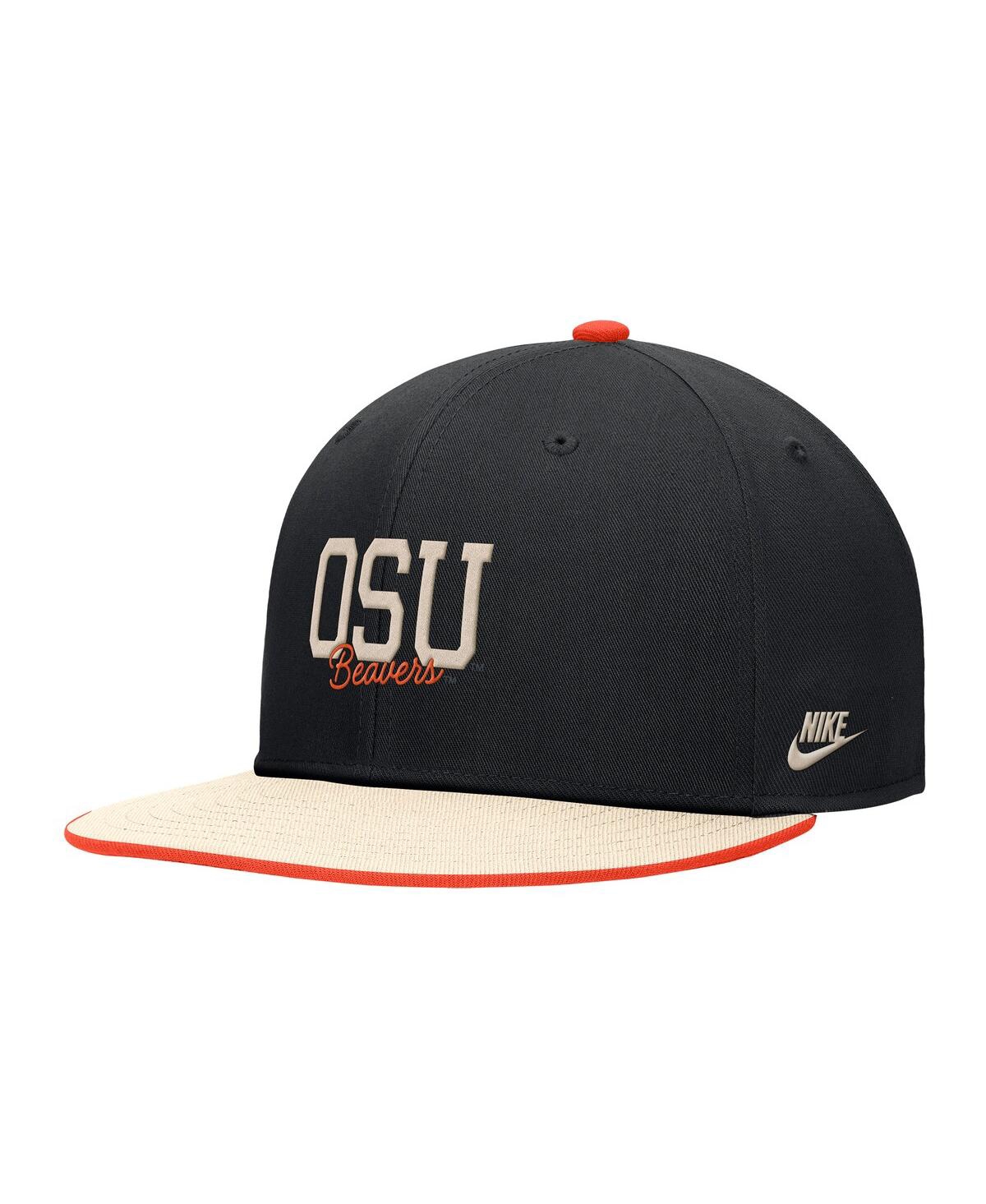 Nike Men's Black Oregon State Beavers Vintage Script Pro Dri-fit Snapback Hat In Black