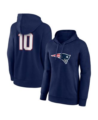 Fanatics - Women's Mac Jones Navy New England Patriots Player Icon Name Number V-Neck Pullover Hoodie