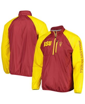 G-III Sports by Carl Banks - Men's Maroon/Gold Arizona State Sun Devils Point Guard Raglan Half-Zip Jacket