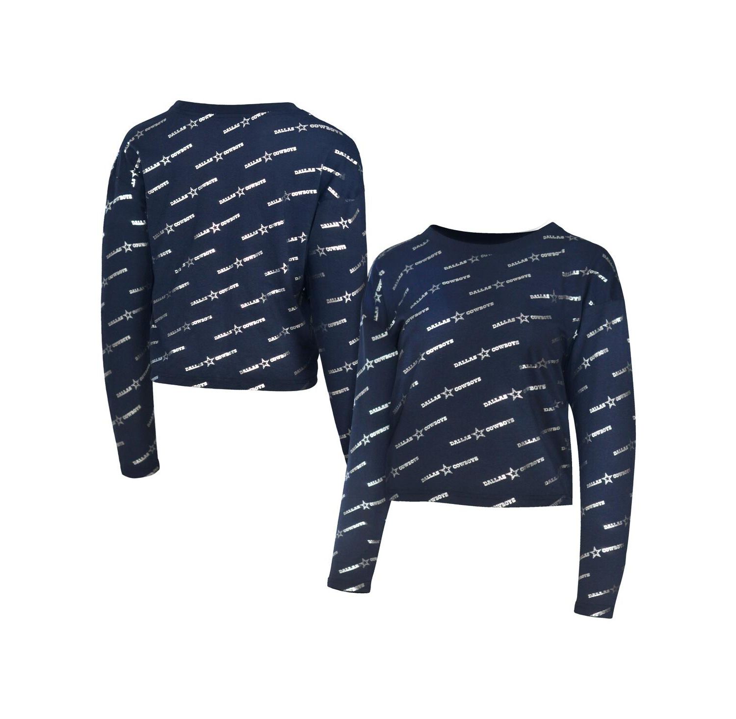 Men's Navy Dallas Cowboys Foil Long Sleeve T-Shirt